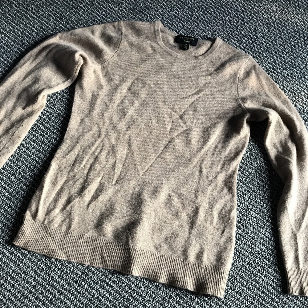 Charter Club‎ Luxury Women Brown Crew Neck Cashmere Long Sleeve Sweater XS